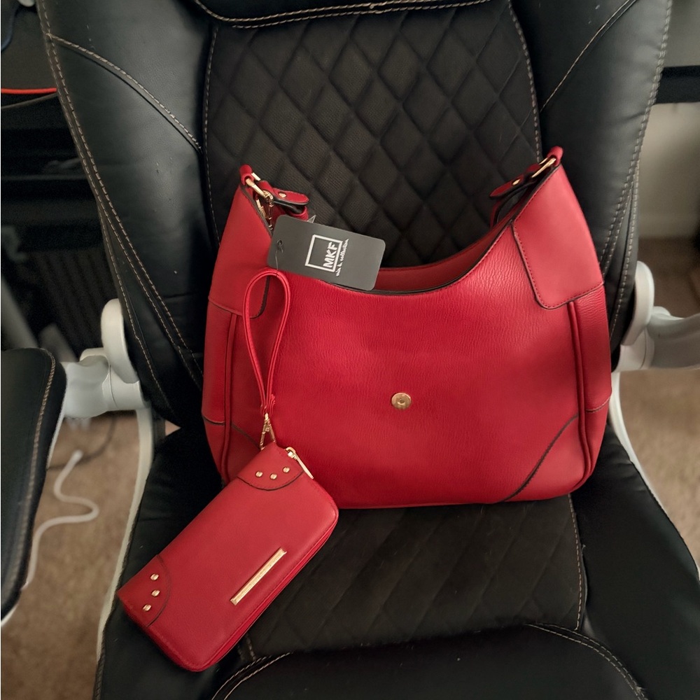 Nine West Red Hobo Bag and Wallet Set
